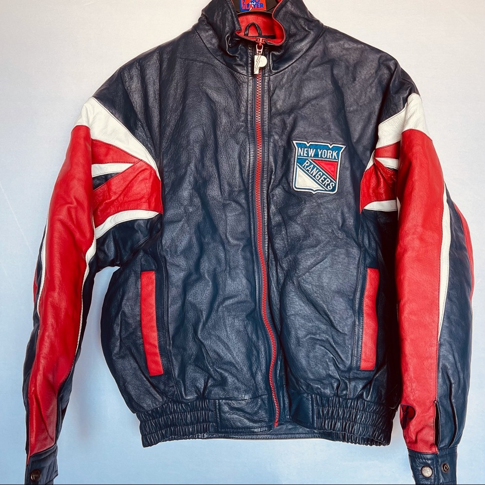 NWT Vintage Pro Player New York Rangers NHL Leather Jacket Unisex
